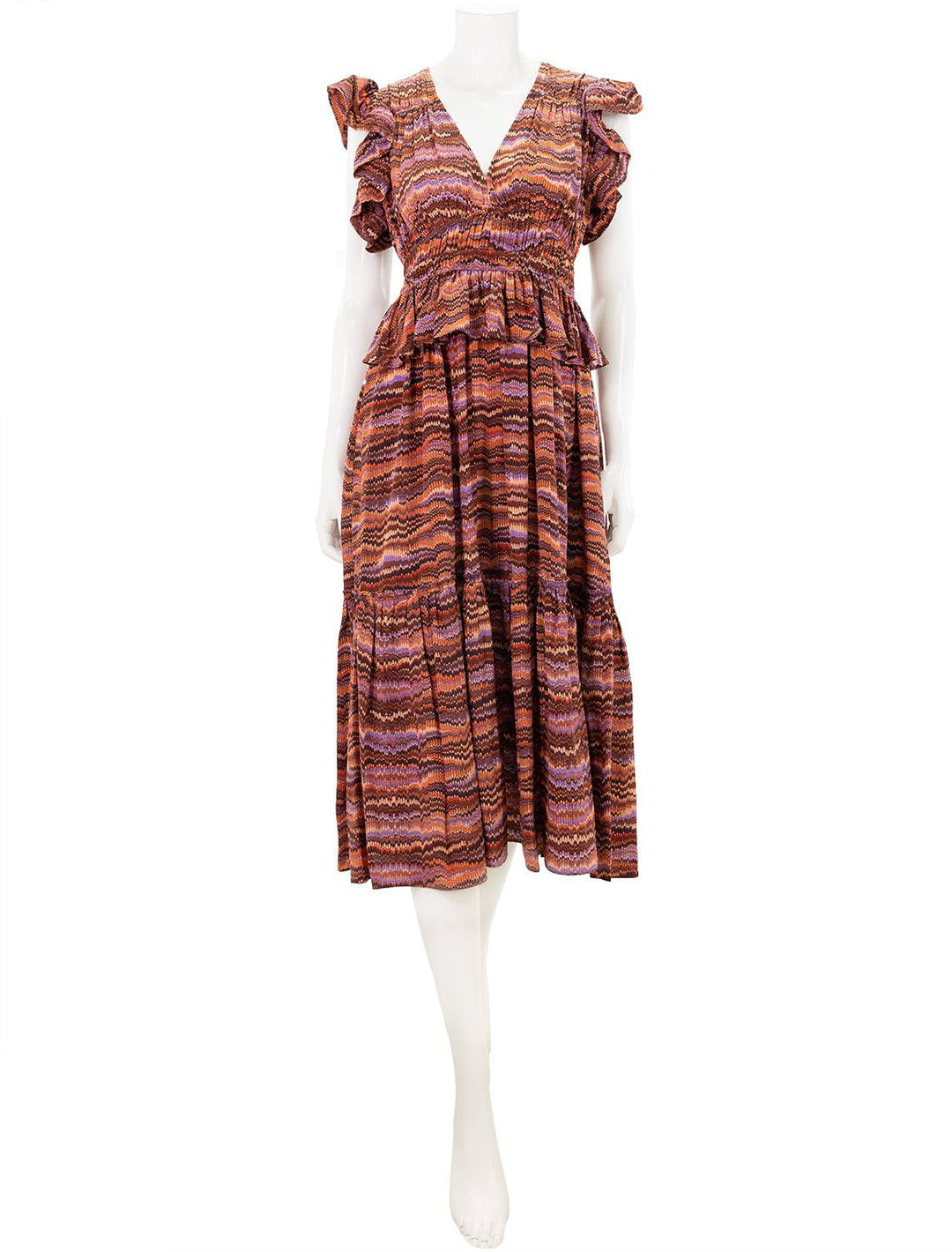 Front view of Ulla Johnson's bendetta dress in purple sapphire.