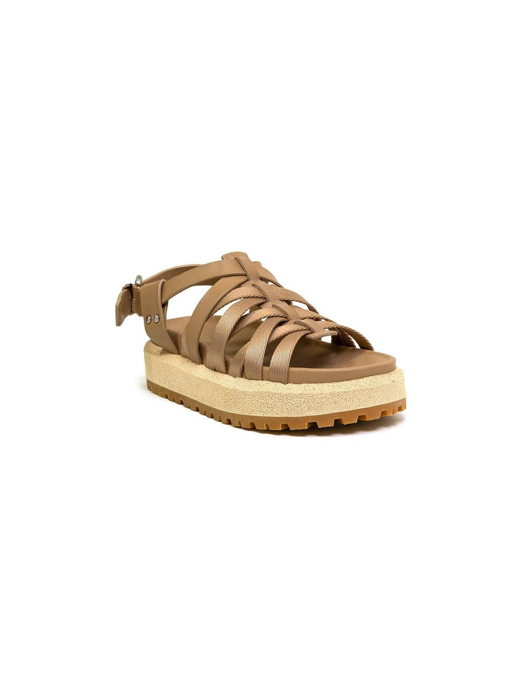 Front view of Rag & Bone's park sandal in biscotti.
