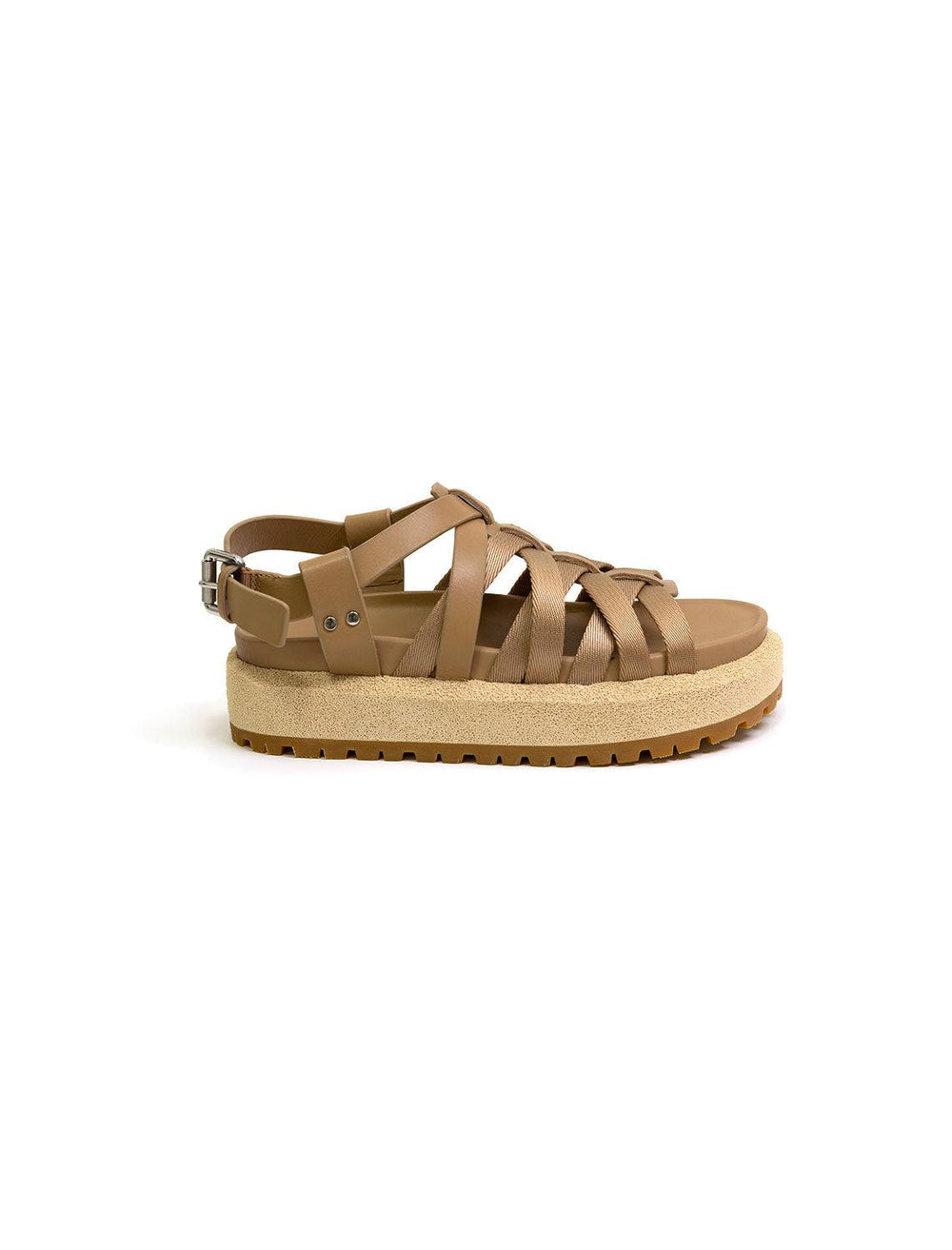 Side view of Rag & Bone's park sandal in biscotti.