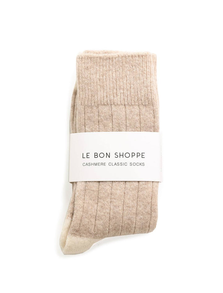 classic cashmere socks in fawn