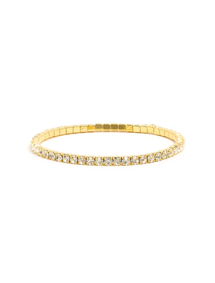 AV Max rhinestone gold stretch tennis bracelet - Twigs