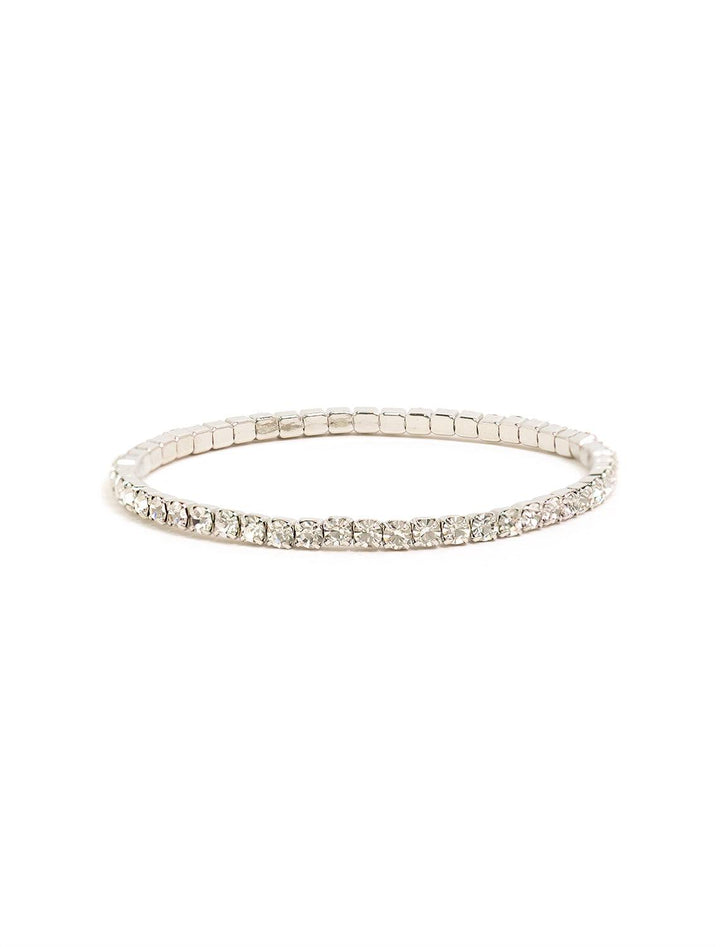 AV Max rhinestone silver stretch tennis bracelet - Twigs