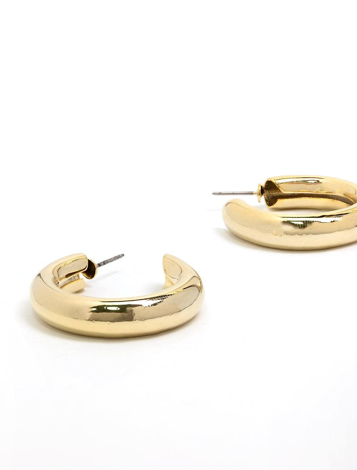 AV Max's bella hoops in polished gold.