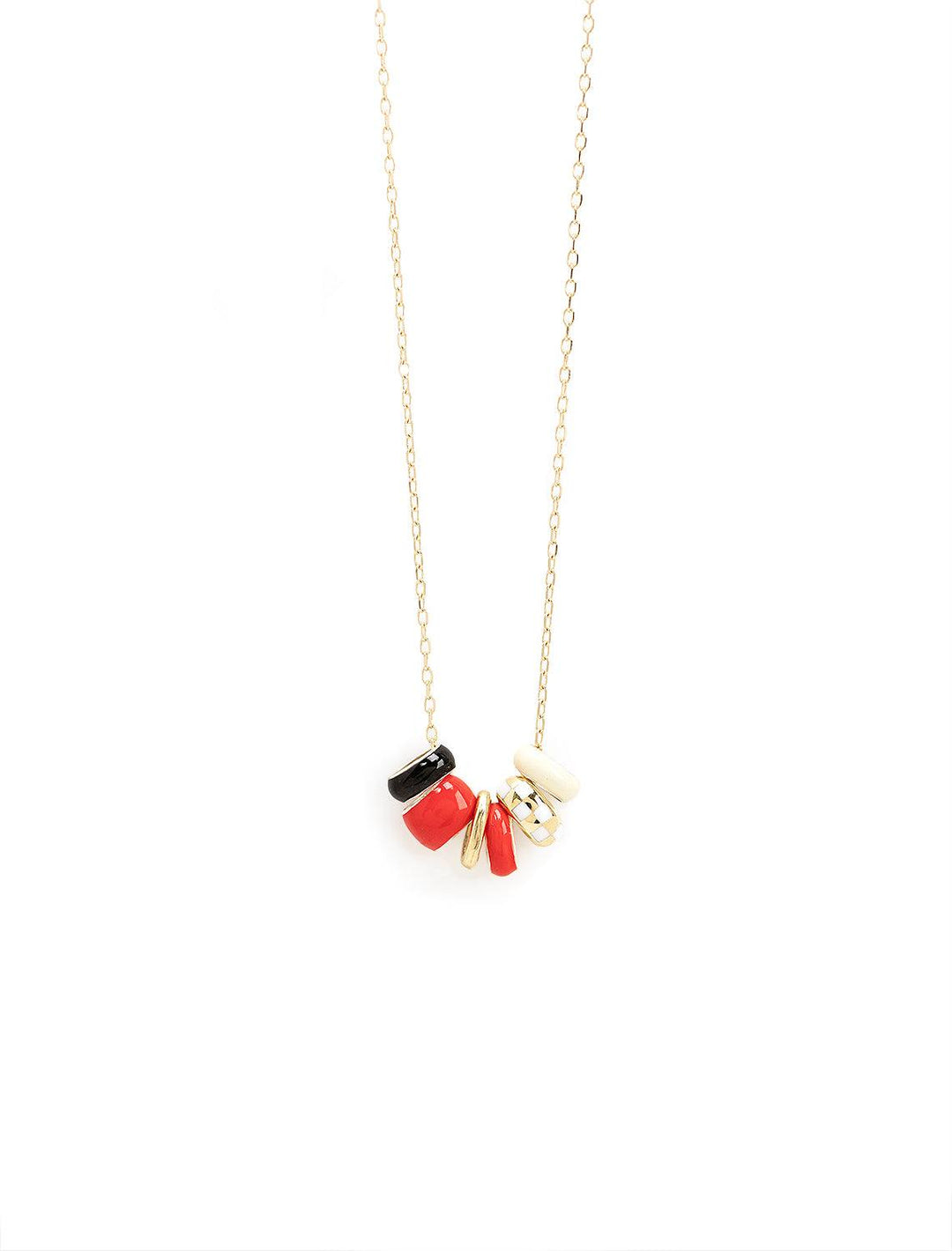 badger bead party necklace in gold