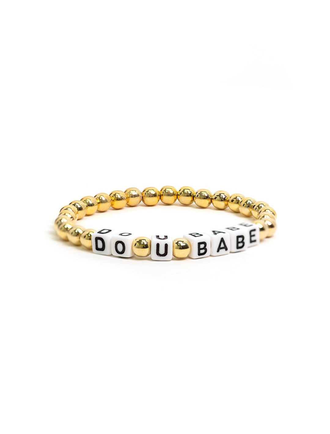 Front view of AV Max's do u babe beaded bracelet