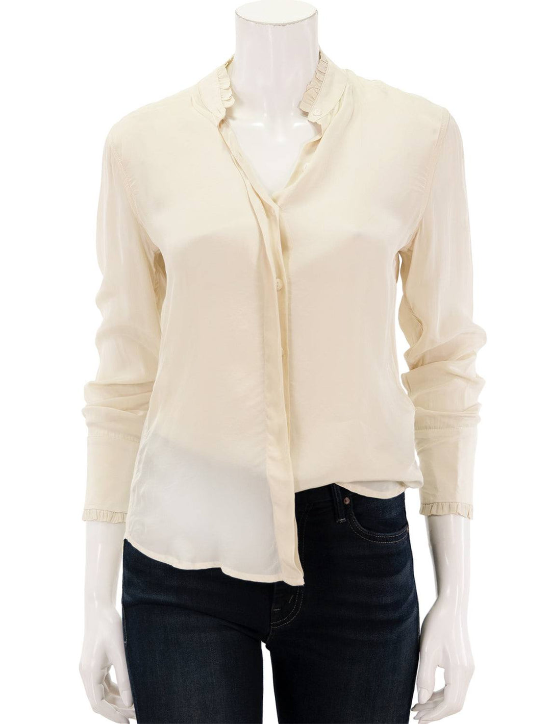 Front view of Rag & Bone's jordan top in ivory.