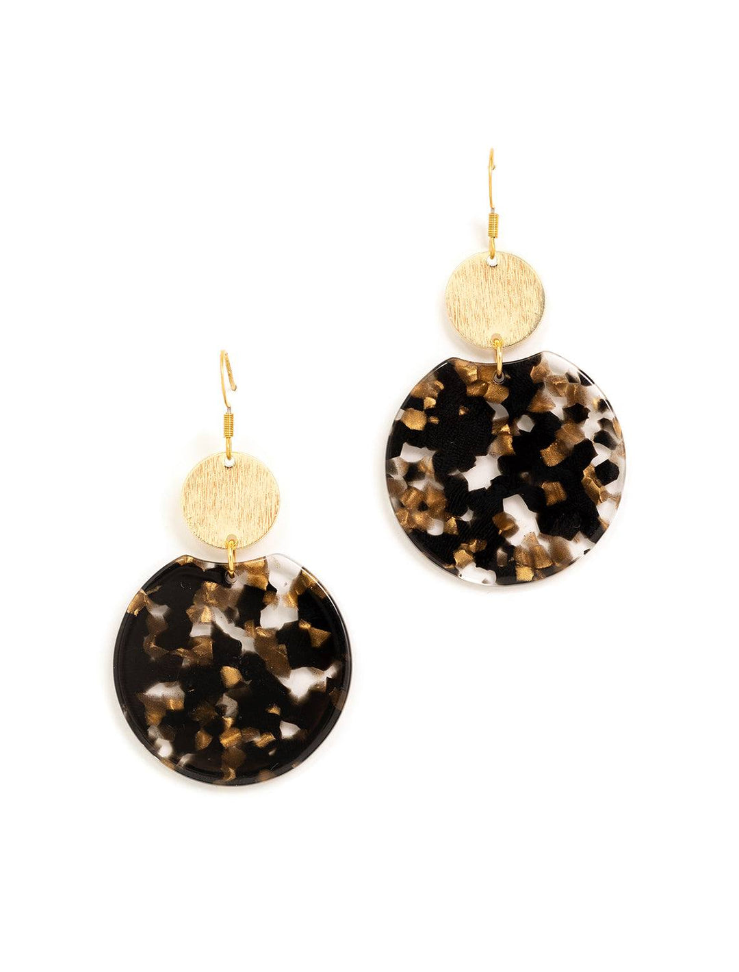 zoey earrings in black and bronze
