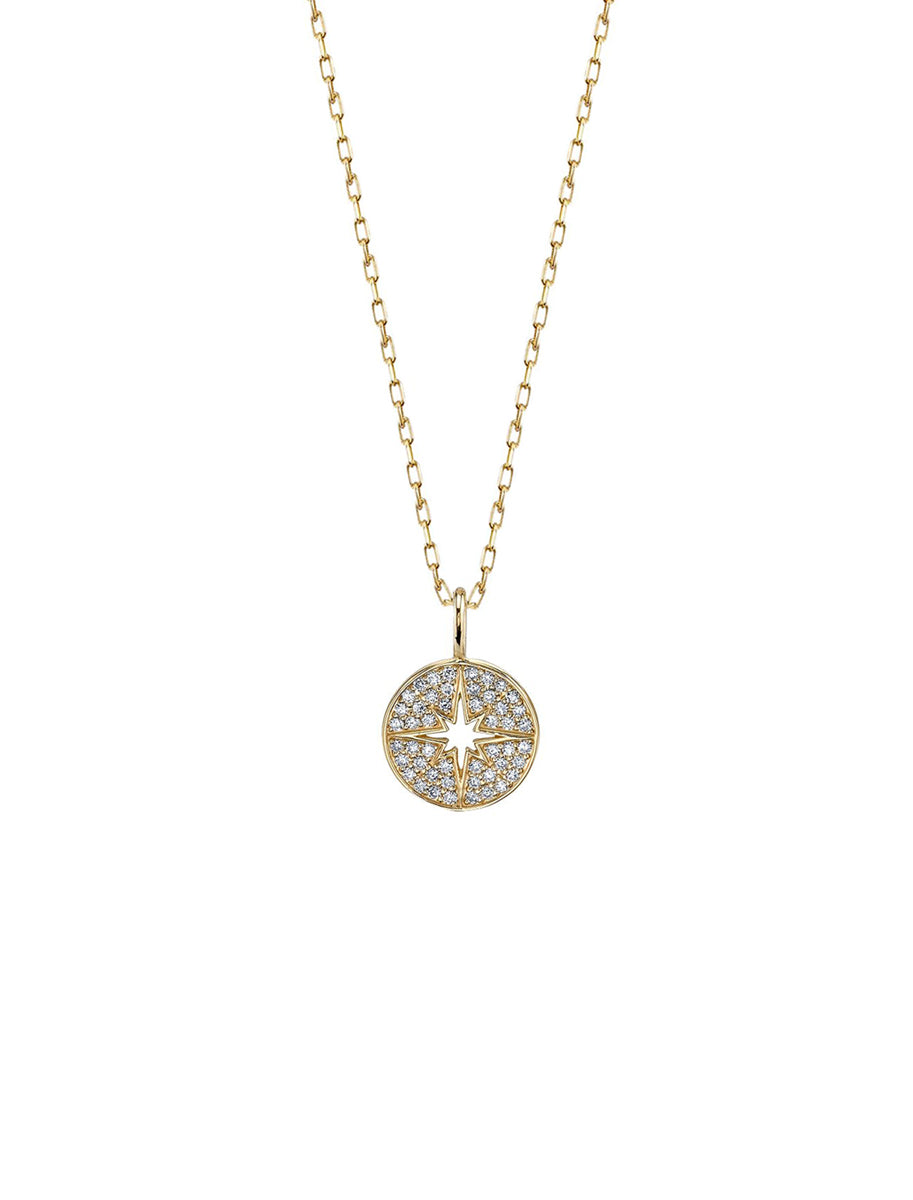 mini pave starburst medallion charm