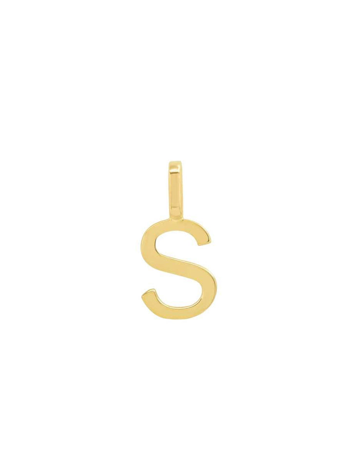 14k initial charm - S