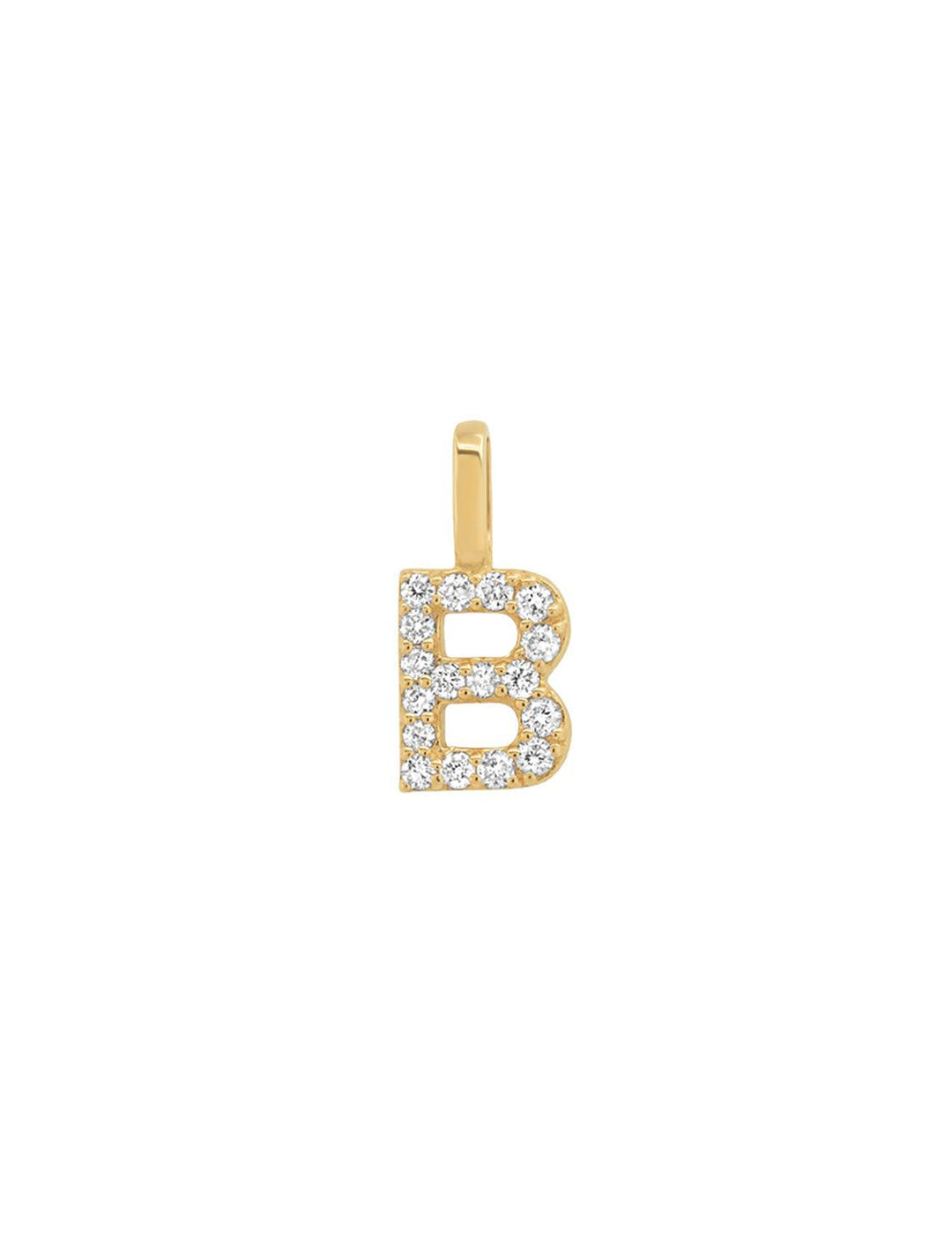 tai fine | 14k pave diamond initial charm - B (2)