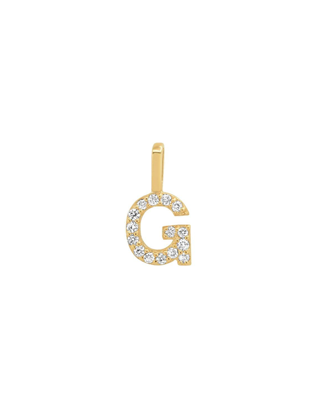 tai fine | 14k pave diamond initial charm - G