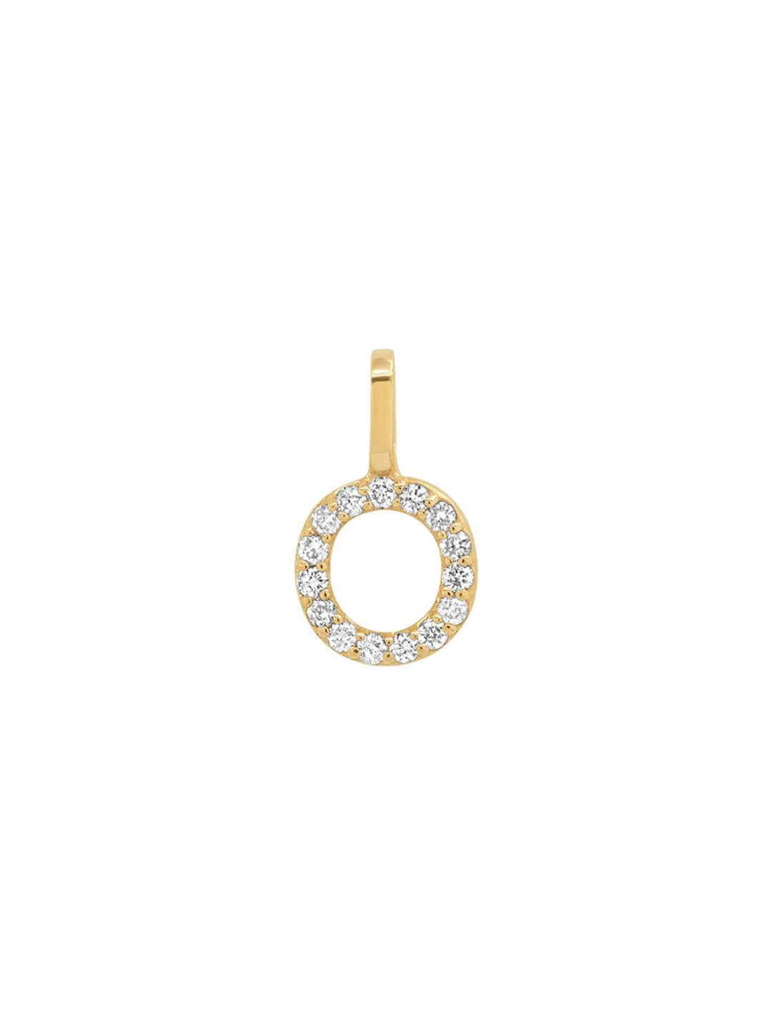 tai fine | 14k pave diamond initial charm - O