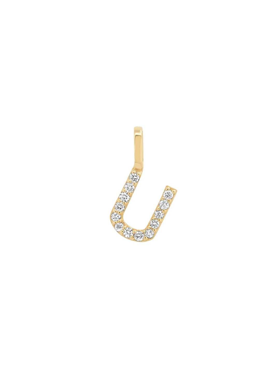 tai fine | 14k pave diamond initial charm - U