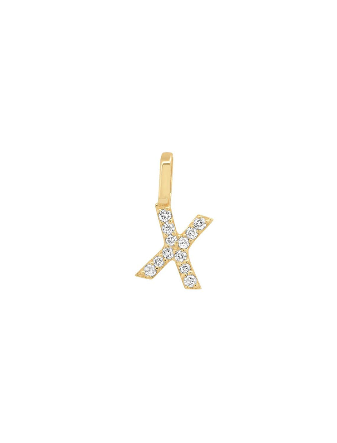 tai fine | 14k pave diamond initial charm - X