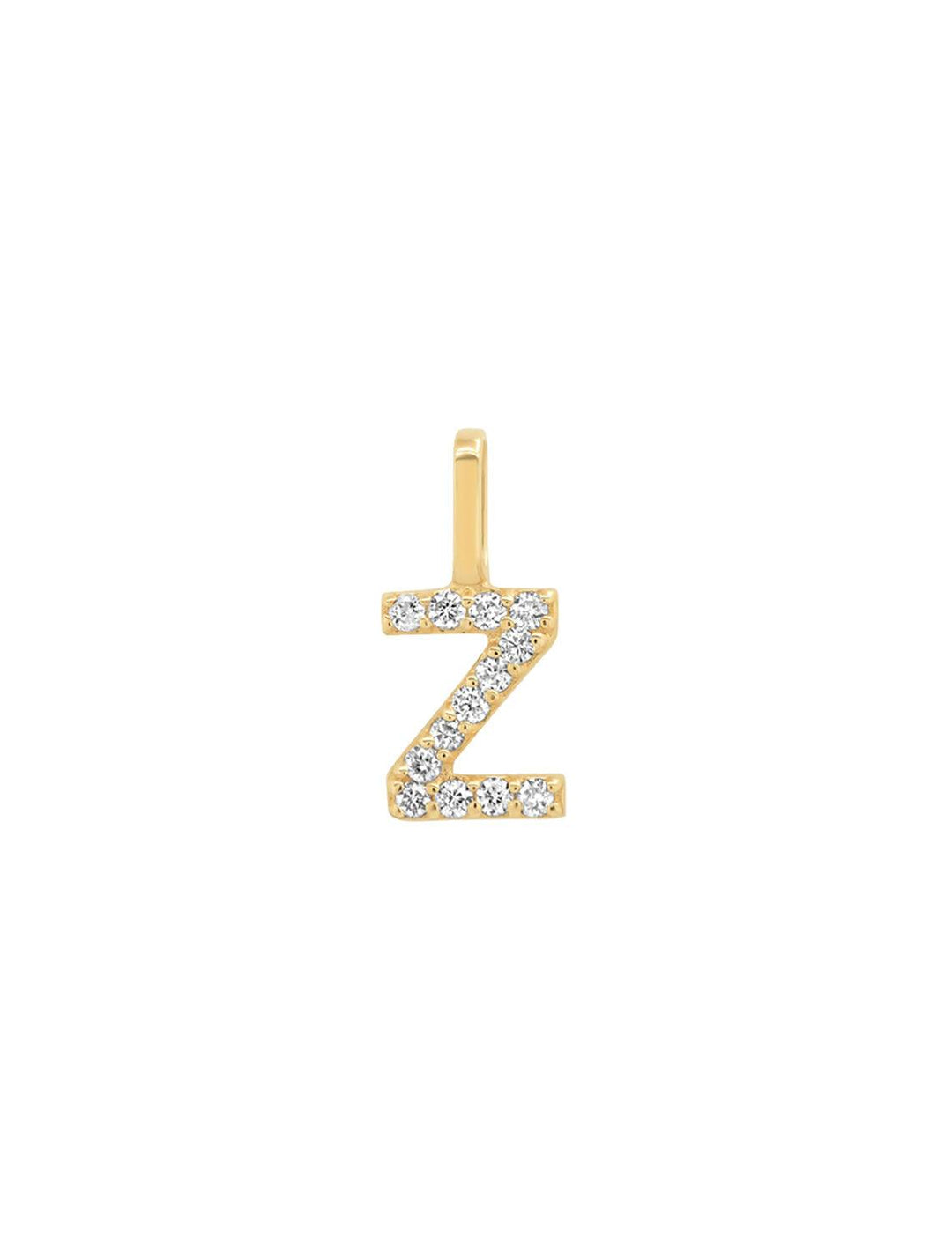 tai fine | 14k pave diamond initial charm - Z