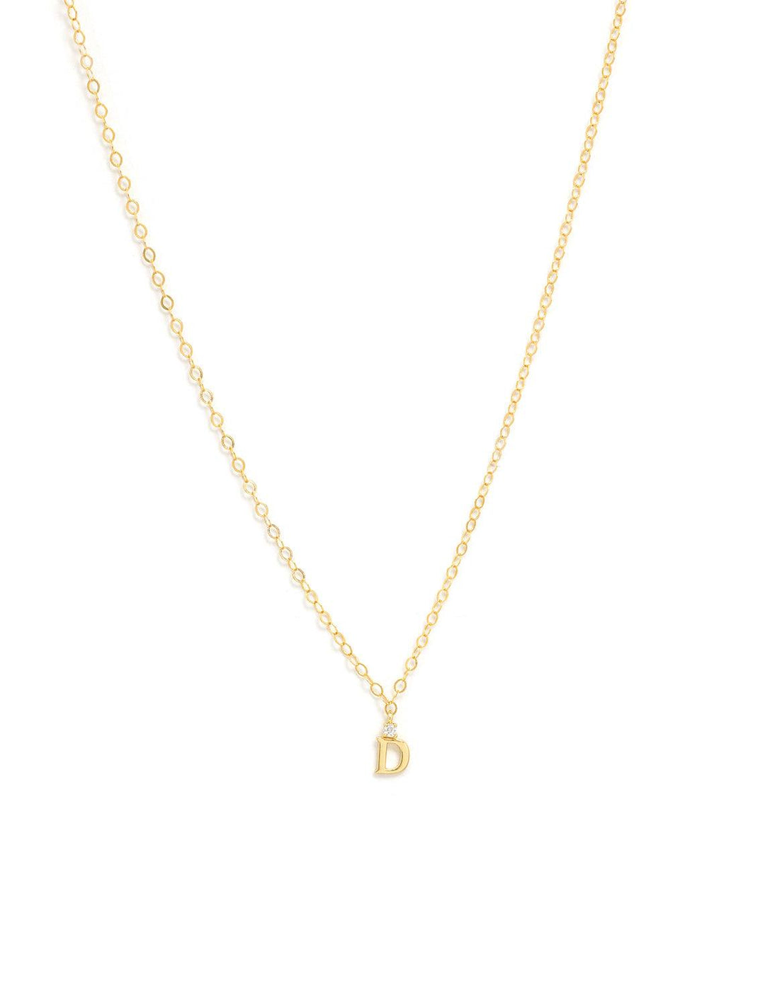 Marit Rae initial and cz necklace in gold | D - Twigs