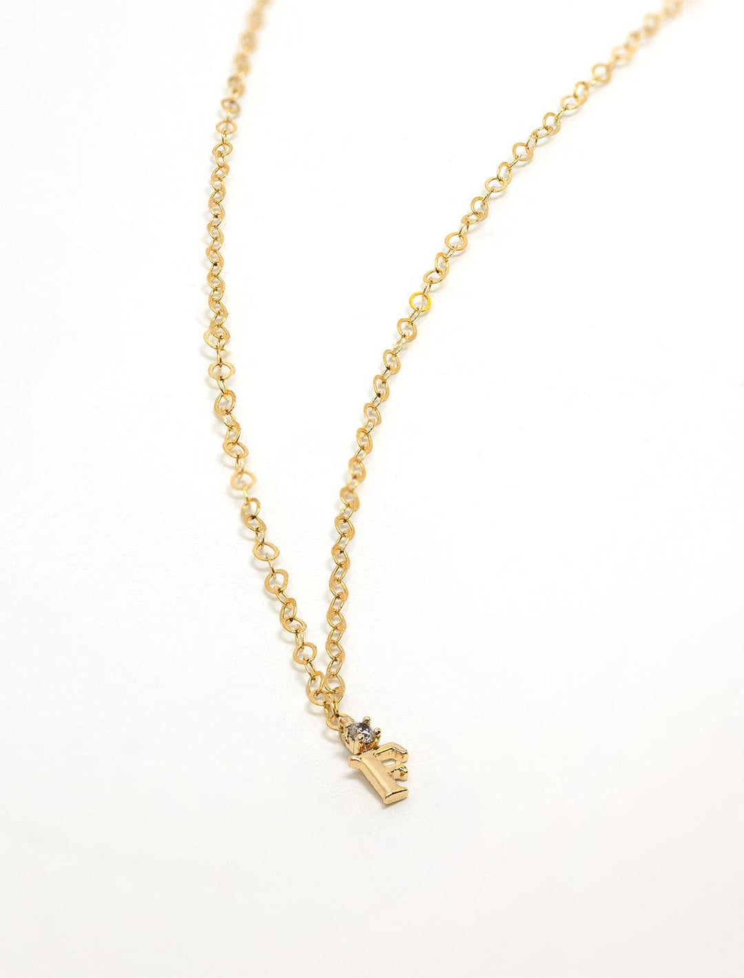 Marit Rae initial and cz necklace in gold | F - Twigs