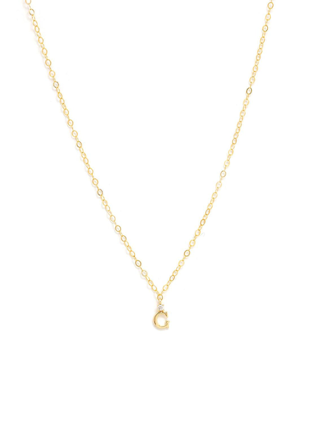 Marit Rae initial and cz necklace in gold | G - Twigs