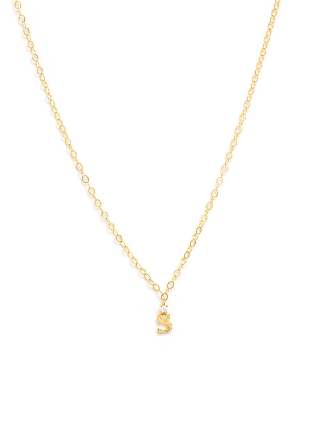 Marit Rae initial and cz necklace in gold | S - Twigs
