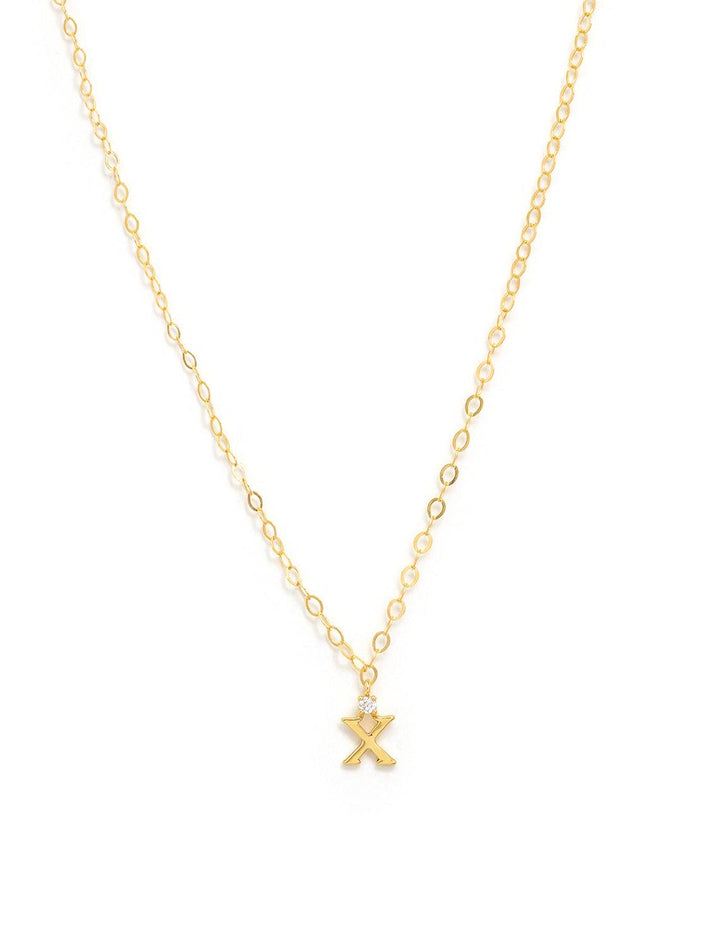 Marit Rae initial and cz necklace in gold | X - Twigs