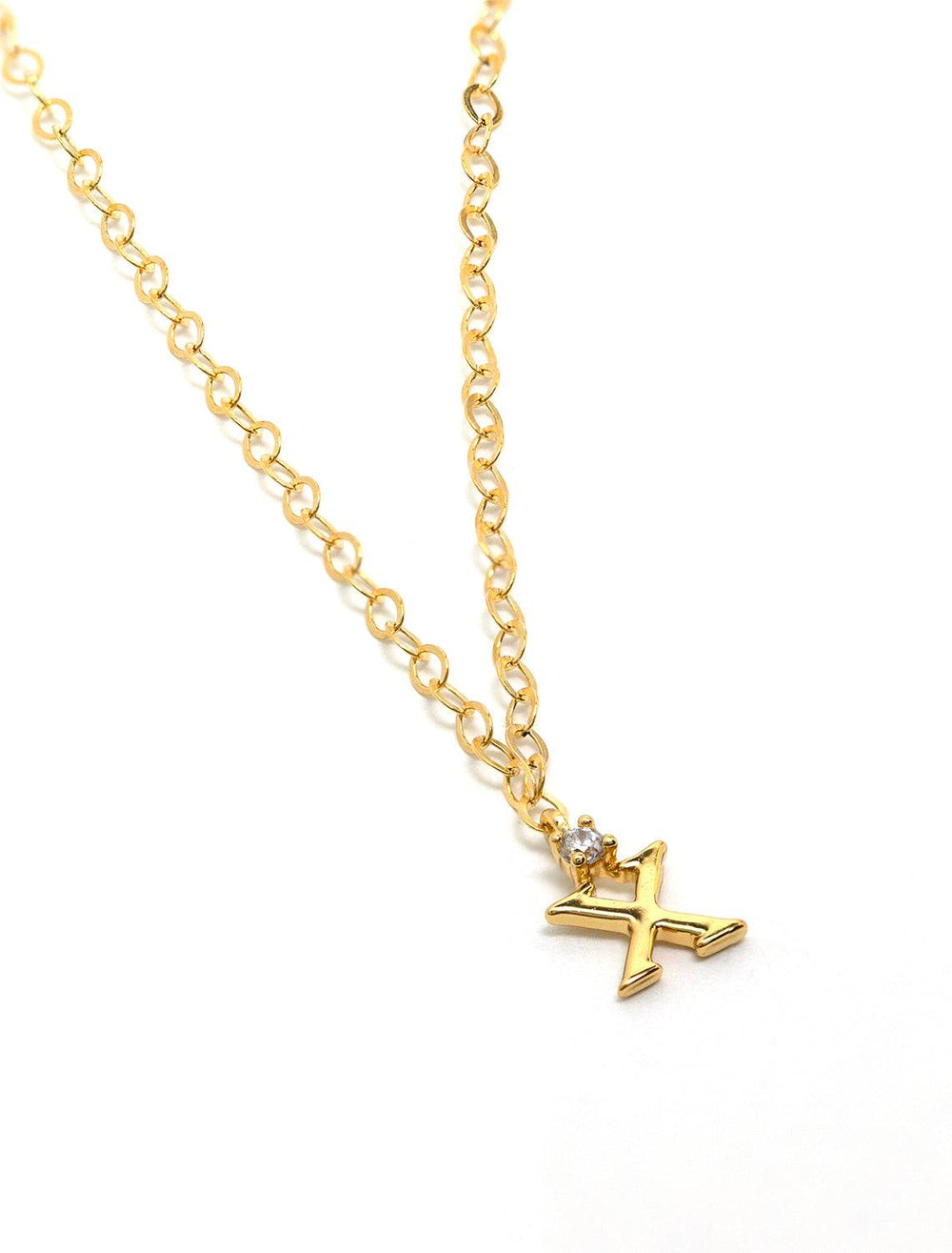 Marit Rae initial and cz necklace in gold | X - Twigs