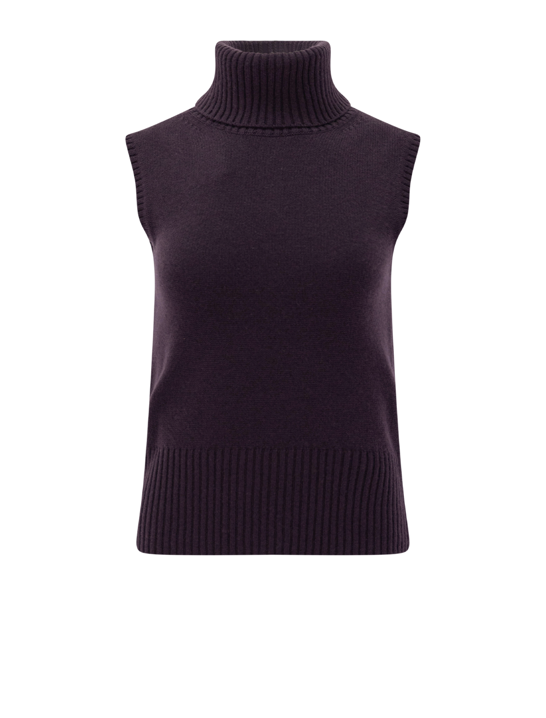 mazzy cashmere shell in dark eggplant