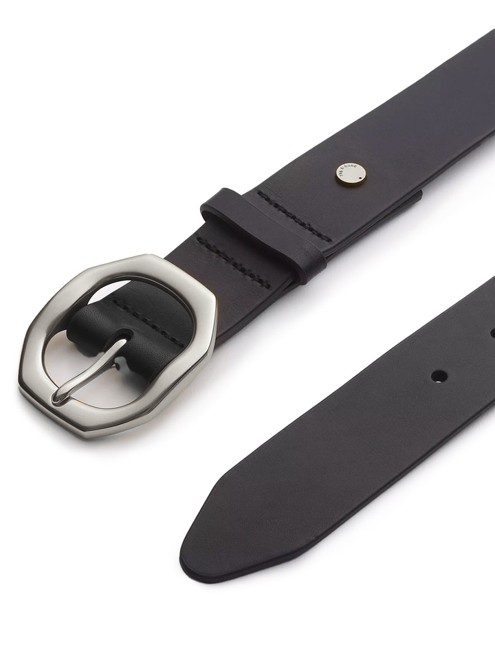 audrey belt in black and silver