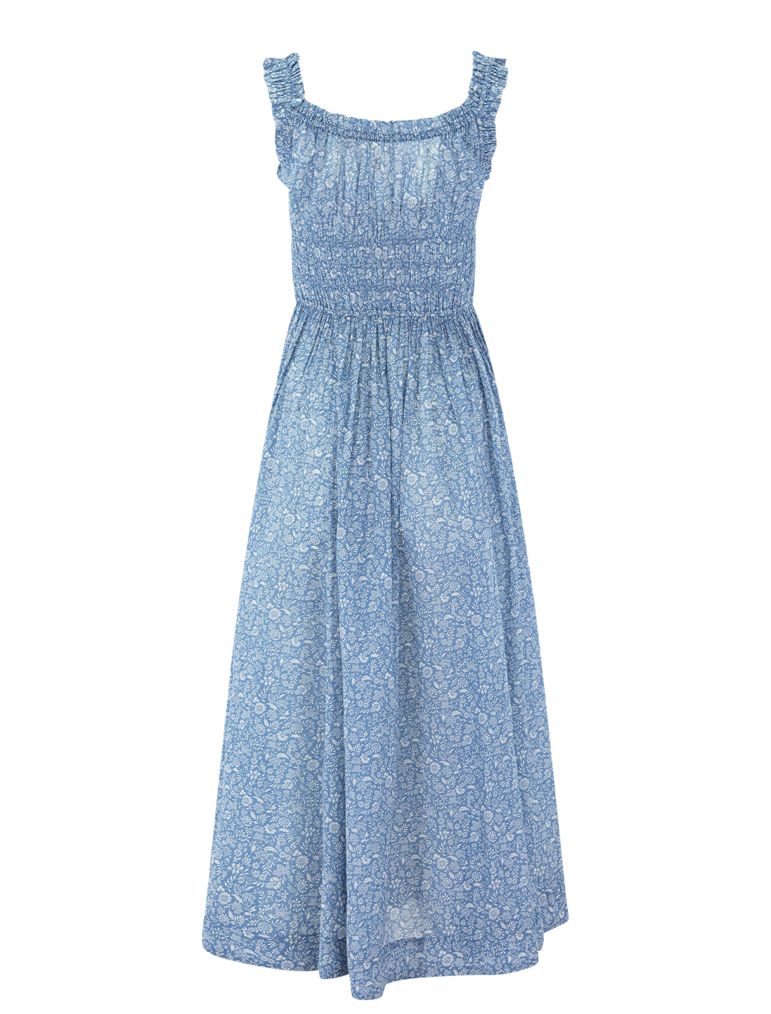 emmaretta dress in blue garden bloom