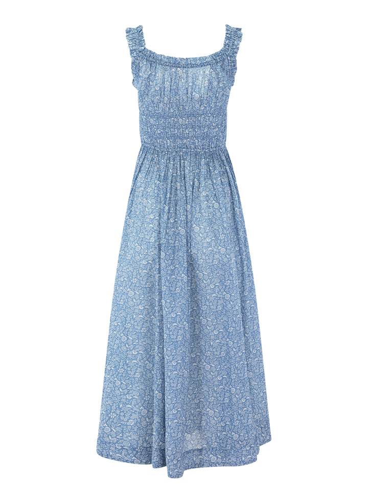 emmaretta dress in blue garden bloom