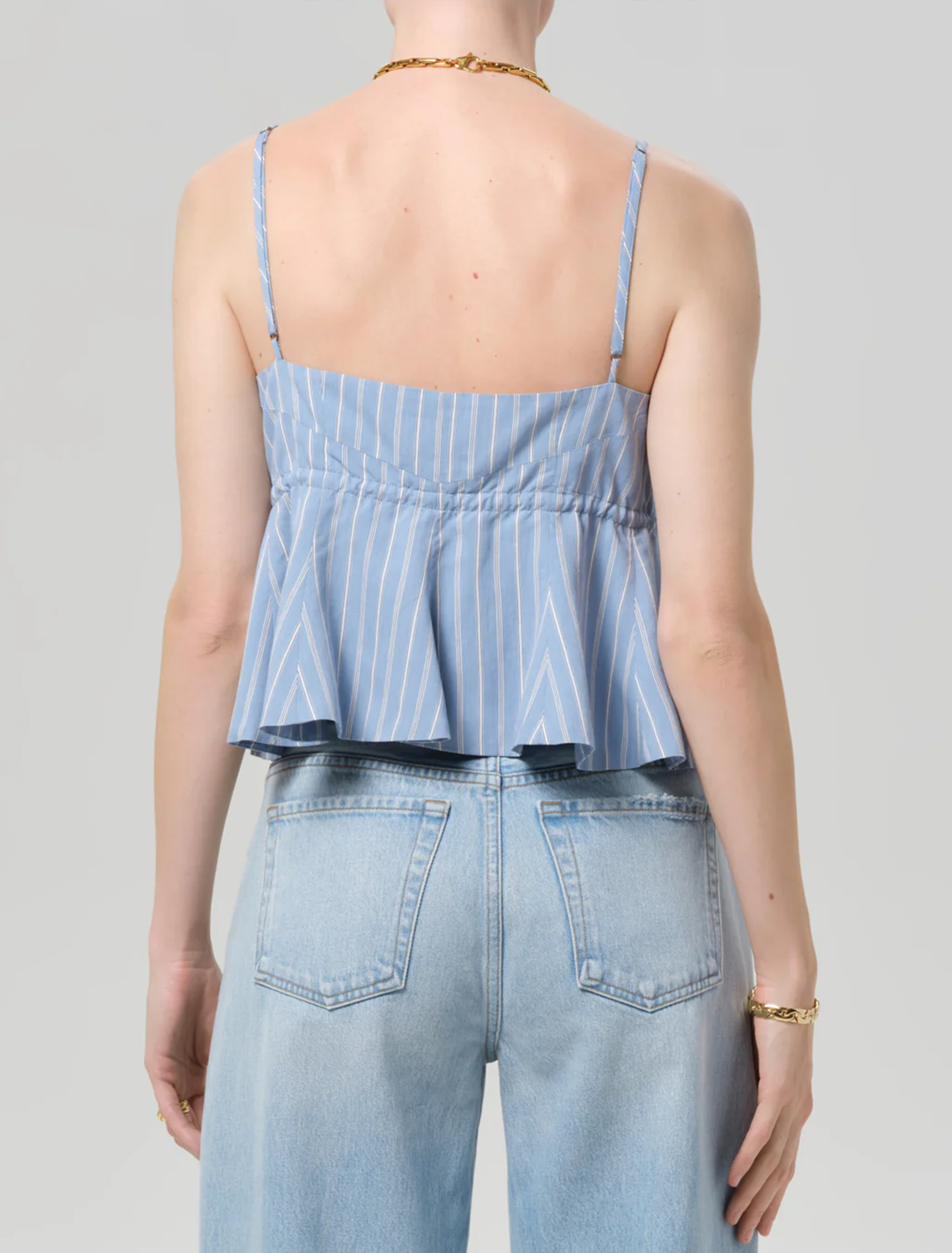 larissa tie front cami in capri stripe