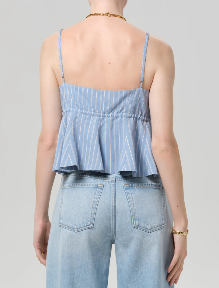 larissa tie front cami in capri stripe