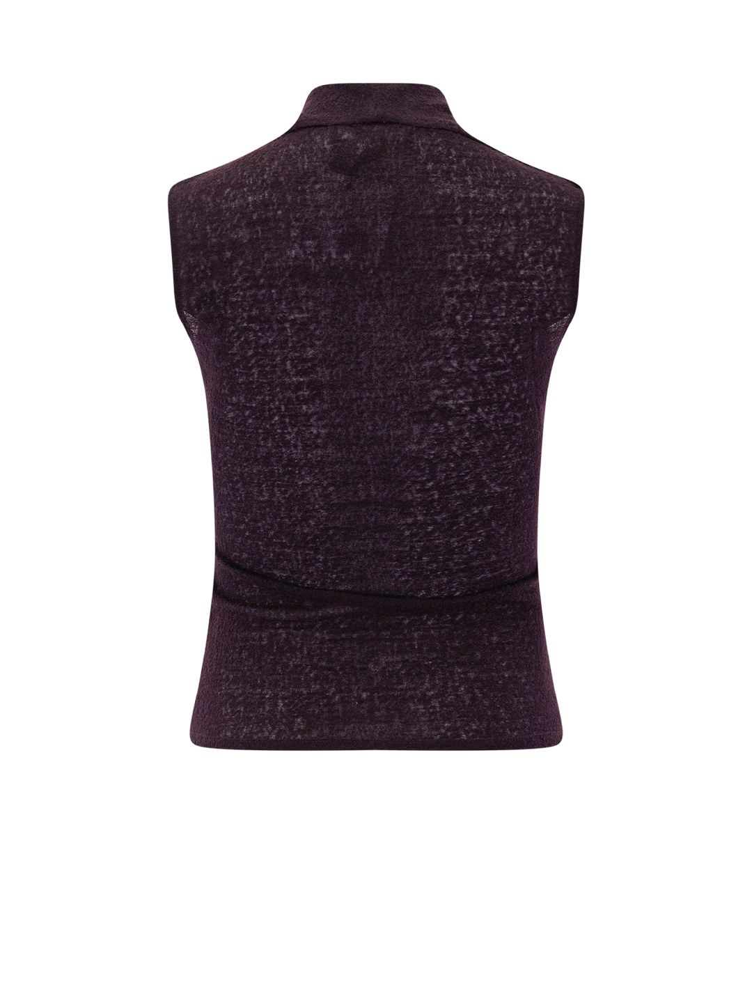 cowl neck knit shell in currant