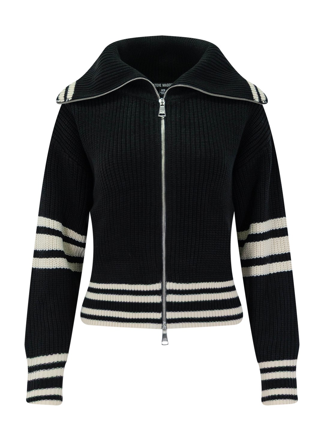 dara sweater in black and ivory