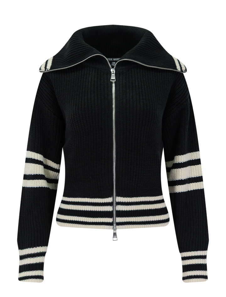 dara sweater in black and ivory