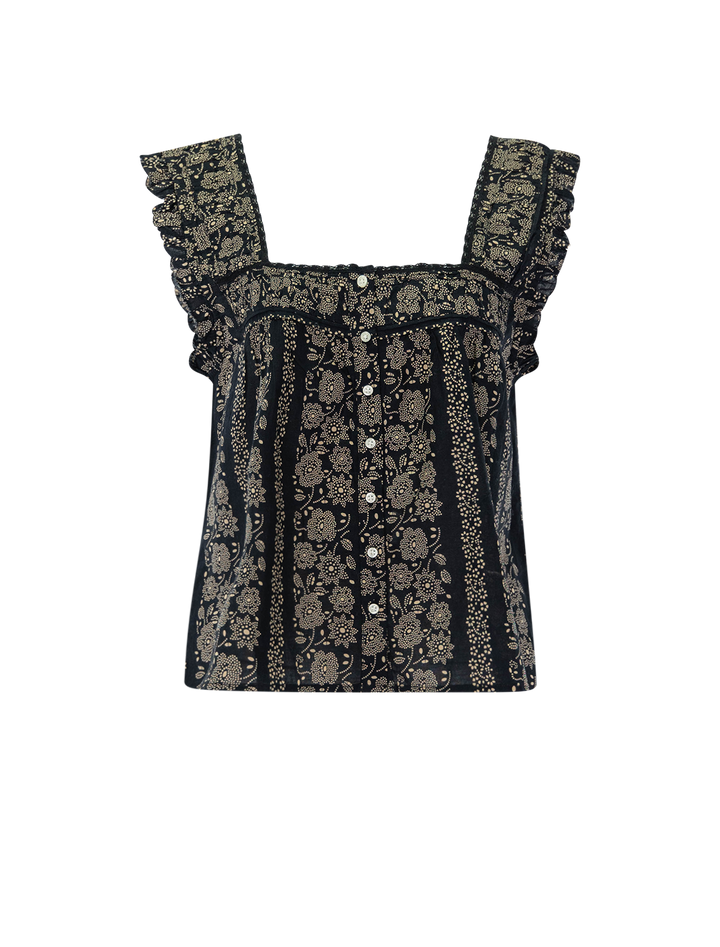 the victorian pleat tank in token floral print
