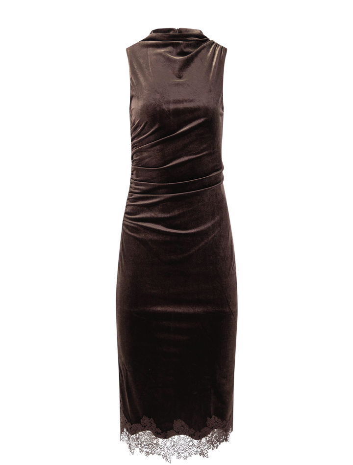 mo dress in dark toffee