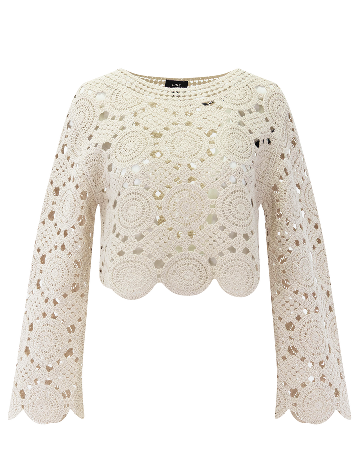 romie crochet pullover in pampas