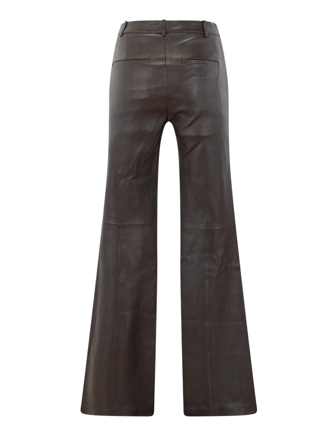 leather flare in smoked truffle