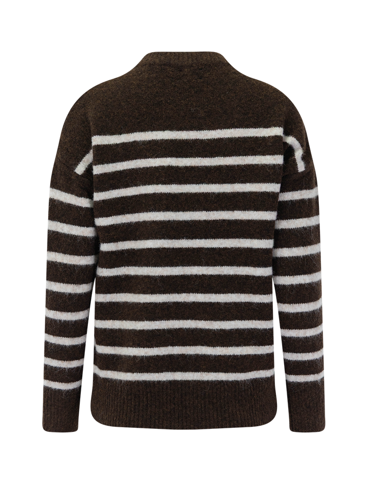 celeste pullover in chocolate almond stripe