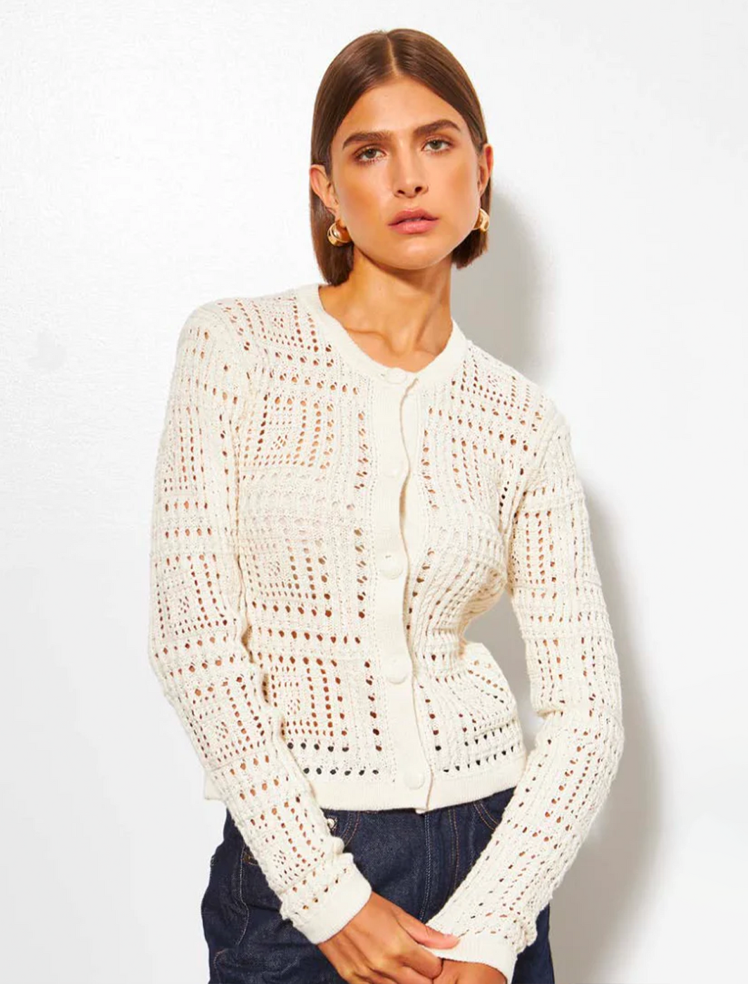 melrose cardi in gardenia