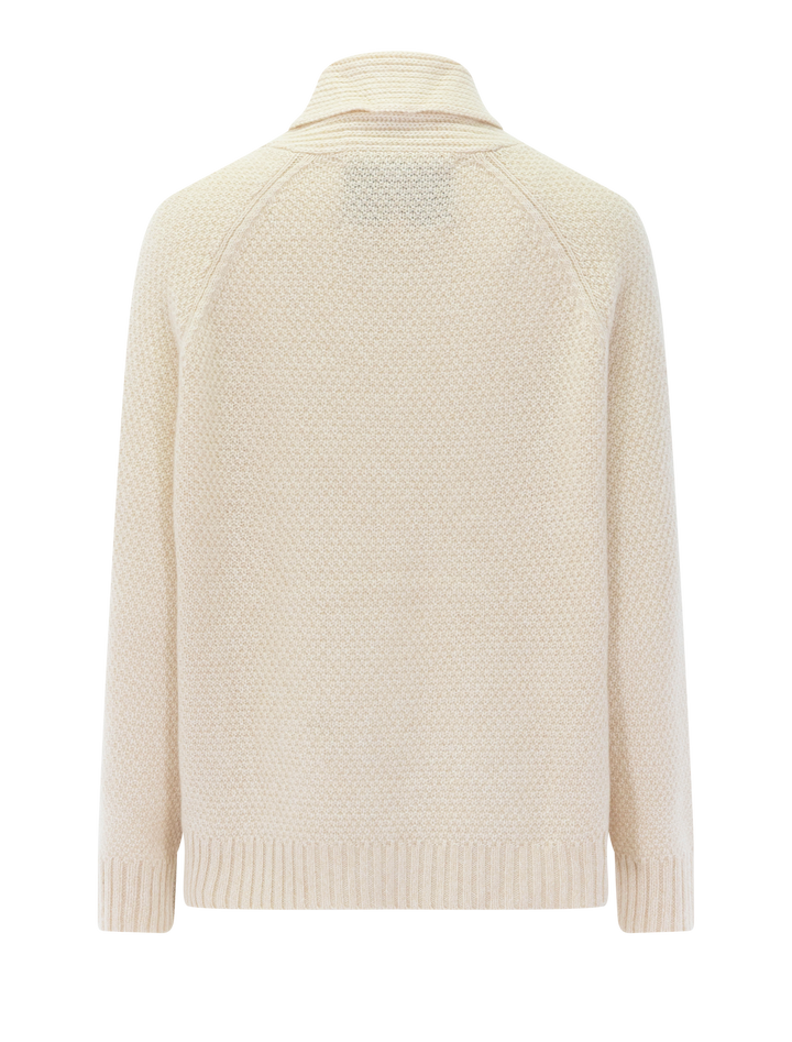 the cashmere cable lodge cardigan in cream