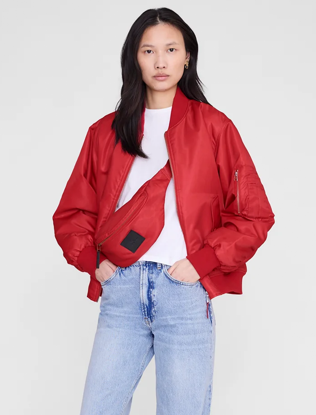 leon small waist bag in tango red nylon