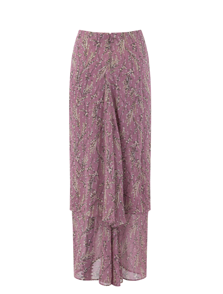 sira skirt in orchid haze print