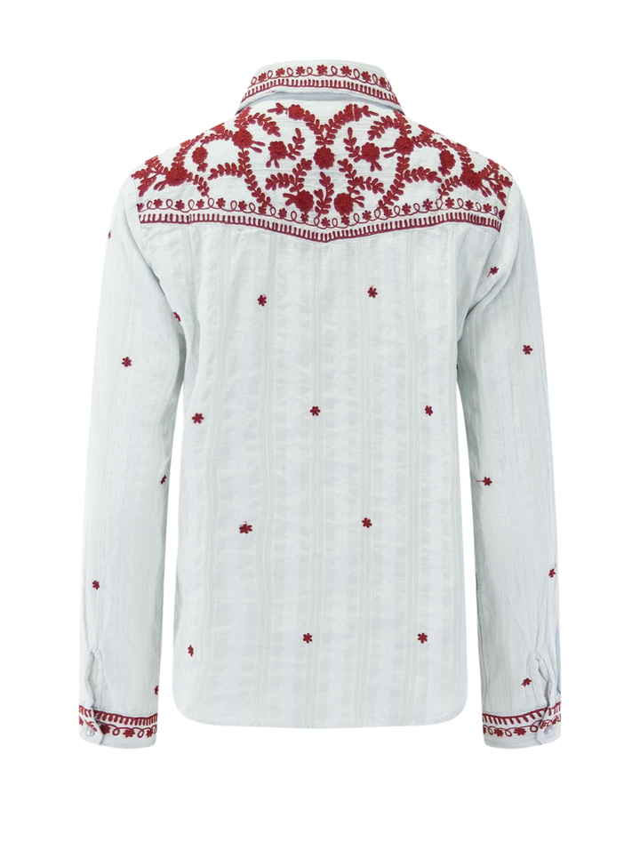 salinger blouse in blue paprika