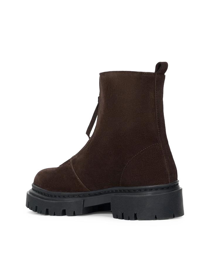miles zip ankle boot in espresso distressed