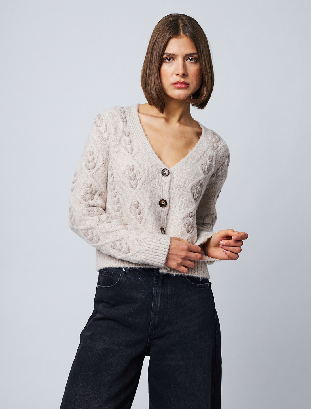 efie cardi in soft fawn