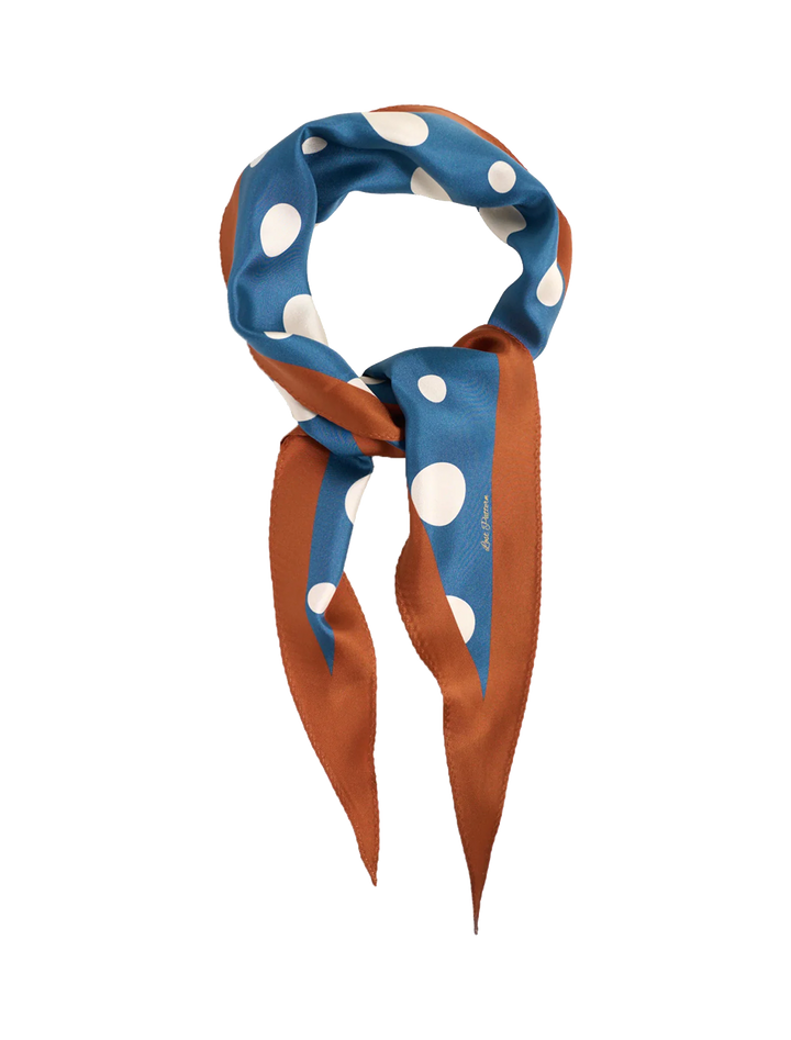 retro polka dot diamond neckerchief in salted caramel