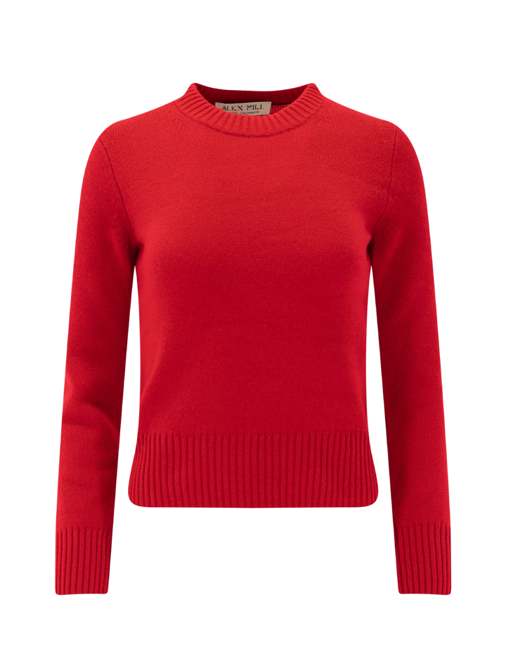 marais cashmere sweater in bright red