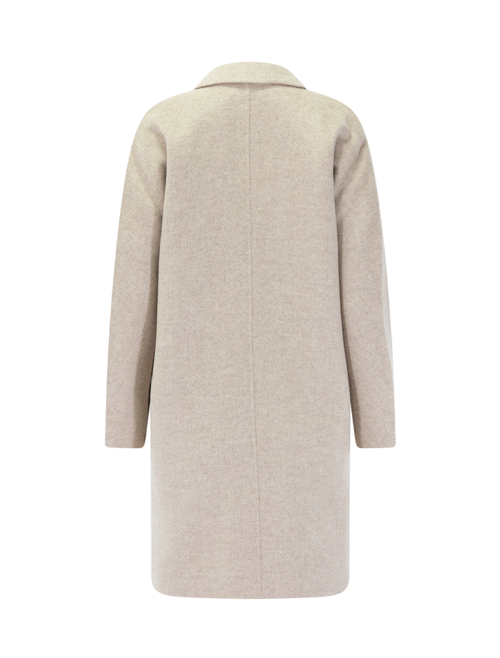 everest coat in oat herringbone