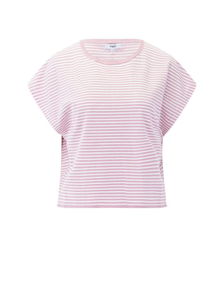 pimoni knit top in rose stripe